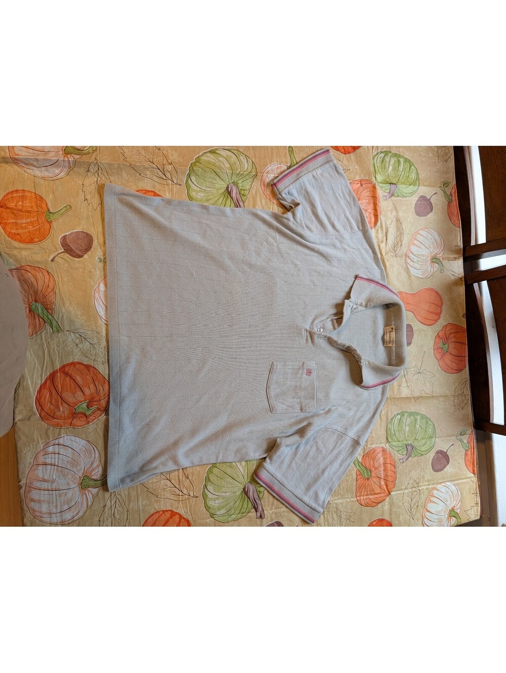 Vintage Aristocrat Men’s Gray & Pink Short Sleeve Polo – Size Large